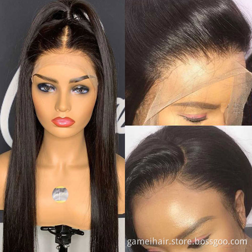 Vendor Straight Hd Transparent Lace Front Human Hair Wigs For Black Women 360 Lace Frontal Wig Glueless 100 Virgin Full Lace Wig
